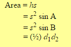 Основные формулы расчета площади ромба