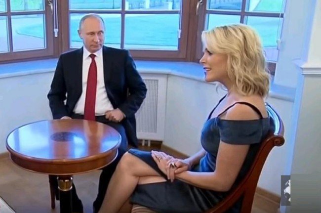 во время интервью с Путиным