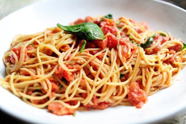 спагетти с овощами