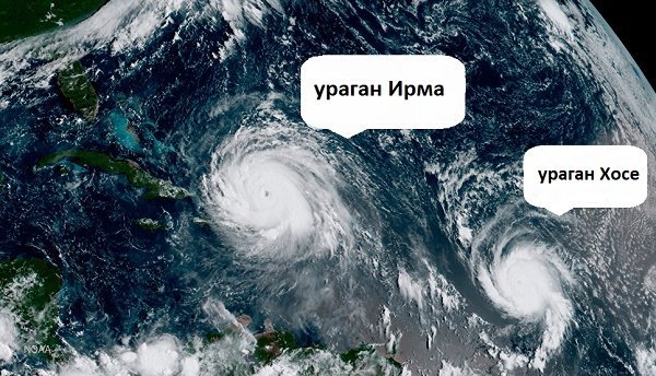 Ураган Хосе, снимок из космоса