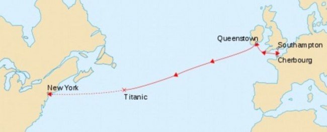 маршрут Титаника