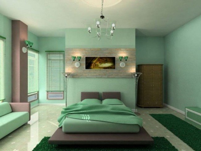 Зеленые стены в доме: фото