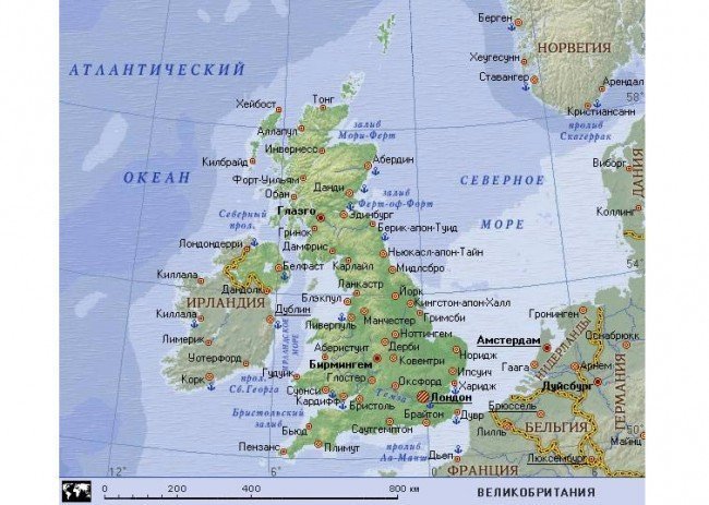 Великобритания на карте