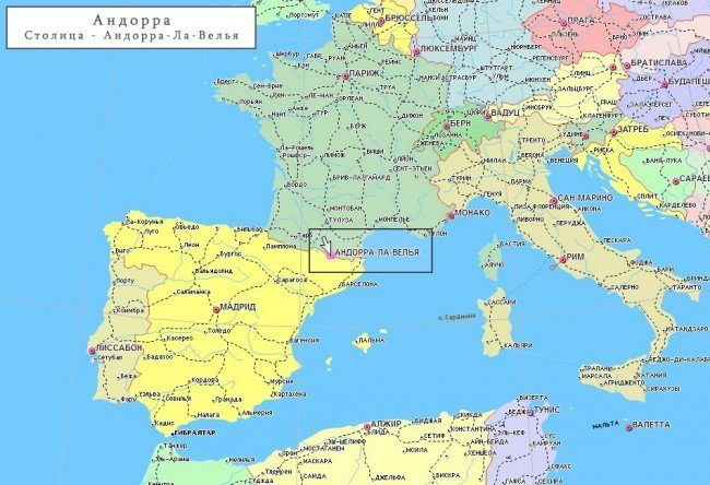 Андорра на карте