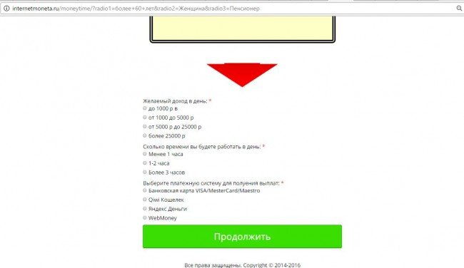 Сайт "internetmoneta.ru": желаемый заработок