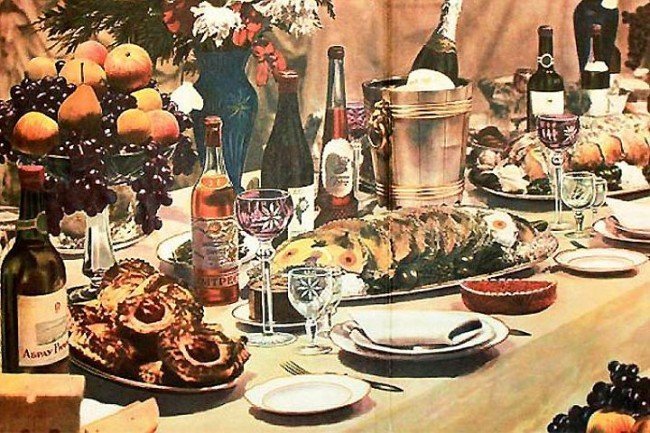 Новый год в СССР: праздничный стол