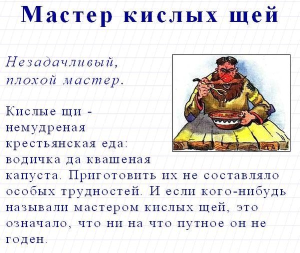 Профессор кислых щей что значит это выражение