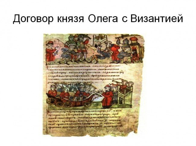 договор князя Олега с Византией