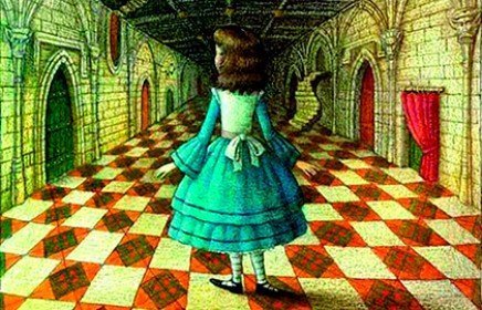 Иллюстрации к сказке "Алиса в Зазеркалье".